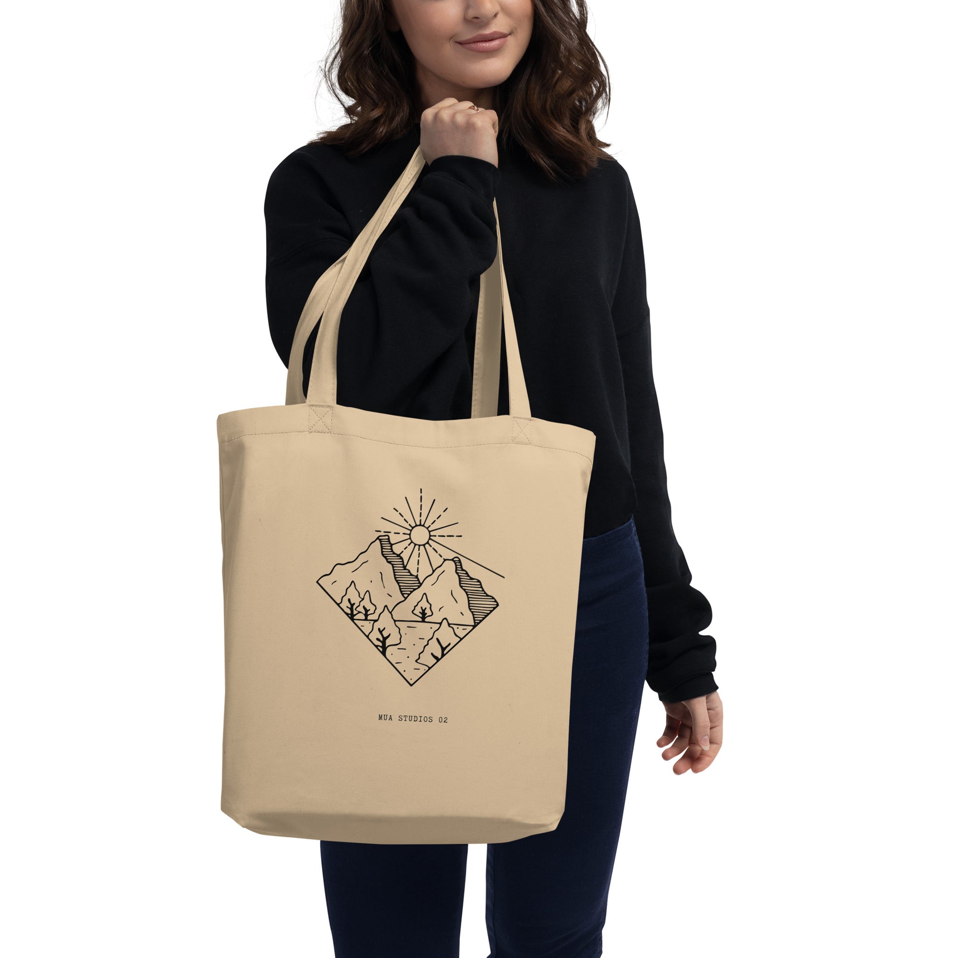 girl using adventures canvas tote bag
