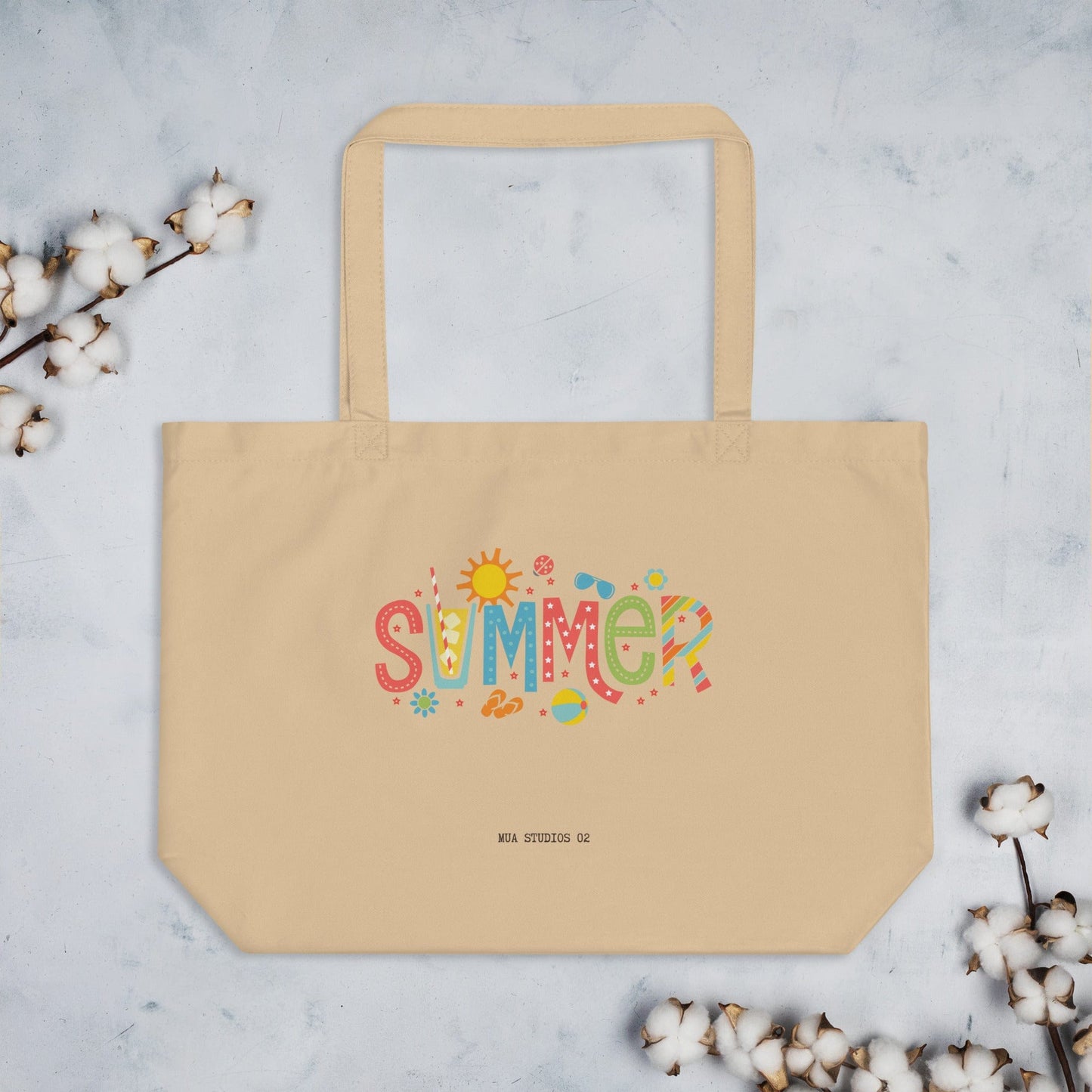 "Summer Breeze" Large organic tote bag